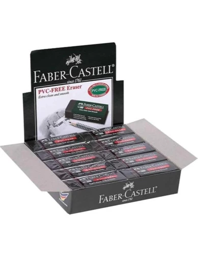 Needion - Faber-Castell 7089/20 Siyah Silgi, PVC-Free, 20'li