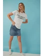 Needion - Fashion Friends Yazı Baskılı T-shirt Beyaz BEYAZ L
