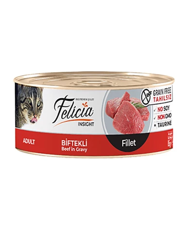 Needion - Felicia Tahılsız Biftekli Fileto Yetişkin Kedi Konservesi