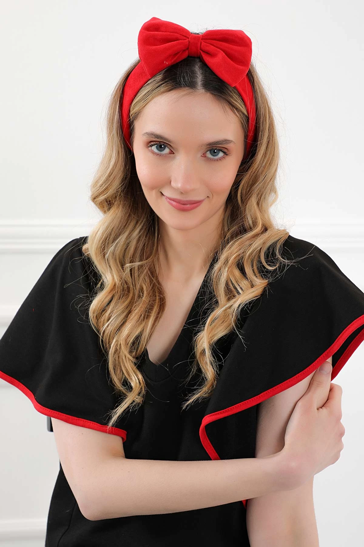 Fiyonklu Saç Bandı , Bandana,Kırmızı,SB ...