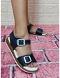 Needion - Fiyra Lacivert Ayarlanabilir Tokalı El Yapımı Ortapedik Kız Çocuk Sandalet Lacivert 26