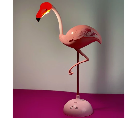 Needion - Flamingo Masa Lambası - 2 Fonksiyonlu USB Şarjlı