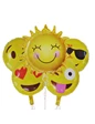 Needion - Folyo Balon Mutlu Emojiler Ve  Güneş Kızlı 5 Li Set