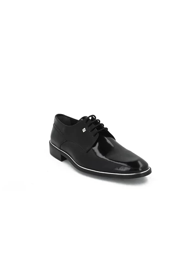 Needion - Fosco 8035 Rugan Deri Klasik Erkek Ayakkabı Siyah