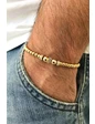 Needion - FRNCH Zirkon Taşlı Gold Renk Erkek Makrome Bileklik FRJ11217-1317-G