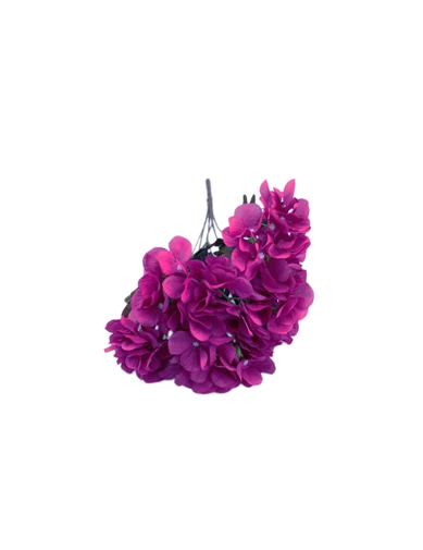 Needion - Gelin El Buketi Ortanca Modeli 7 Başlı Yapay Çiçek Demeti Lüx