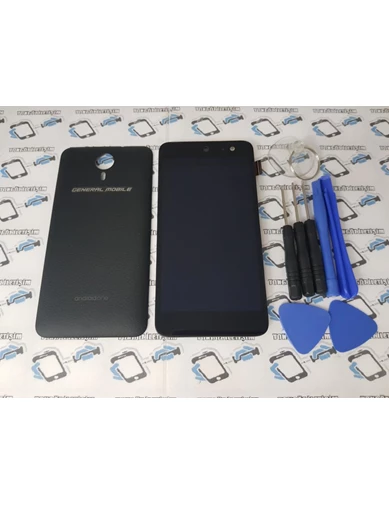 Needion - General Mobile GM5 Lcd Ekran Dokunmatik +Pil Kapağı SİYAH
