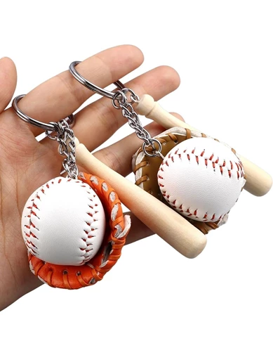 Needion - Gerçekçi Beyzbol Tasarımlı Şık Anahtarlık Kolye Çanta Süsü Baseball Keychain