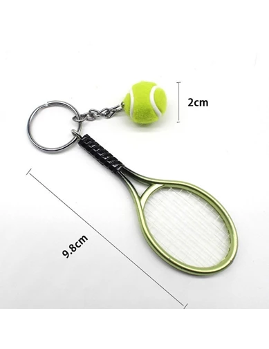 Needion - Gerçekçi Tenis Raketi Tasarımlı Şık Anahtarlık Kolye Çanta Süsü Tennis Keychain