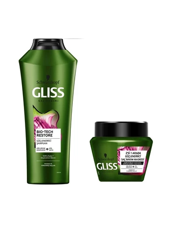 Needion - Gliss Bio-Tech Restore Şampuan 360Ml + Saç Bakım Maskesi 300Ml 