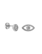Needion - Göz Formlu Küpe Zirkon Taşlı Rodyum Kaplama 925 Ayar Gümüş