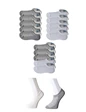 Needion - Gri ve Beyaz Erkek Görünmez Çorap 15 çift Renkli