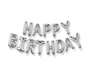 Needion - Gümüş Renk Happy Birthday Folyo Doğum Günü Balonu 35 cm