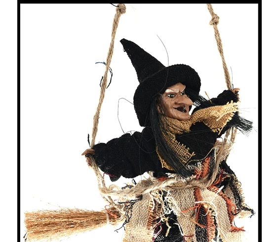Needion - Halloween Dekoratif Cadı Welcome Cadı Kapı Süsü 19x18x5 cm