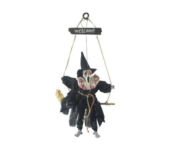 Needion - Halloween Sensörlü Sesli Işıklı Welcome İskelet Siyah