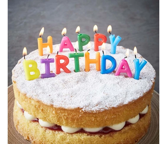 Needion - Happy Birthday Yazılabilen Rengarenk Doğum Günü Mumu