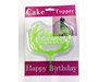 Needion - Happy Birthday Yazılı Yeşil Dallı Pasta Kek Çubuğu