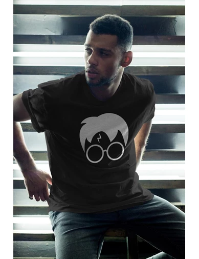Needion - Harry Potter 02 Siyah Erkek Oversize Tshirt - Tişört