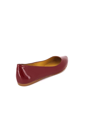 Needion - Hobby 041 Hakiki Rugan Deri Kadın Babet Ayakkabı Kırmızı