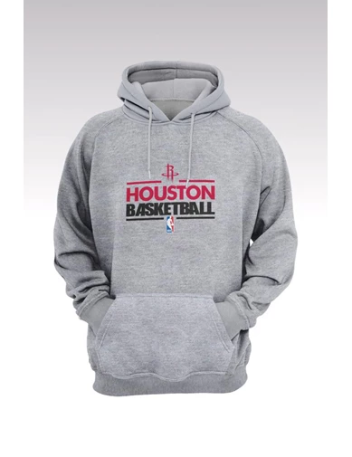 Needion - Houston Rockets 68 Gri Kapşonlu Sweatshirt - Hoodie