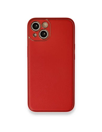 Needion - iPhone 13 Kılıf Coco Deri Silikon Kapak - Kırmızı