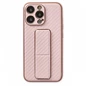 Needion - iPhone 13 Pro Kılıf Coco Karbon Standlı Kapak  - Pembe