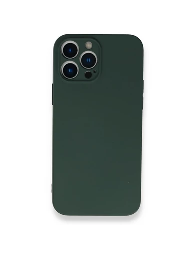 Needion - iPhone 13 Pro Kılıf Nano içi Kadife  Silikon - Koyu Yeşil