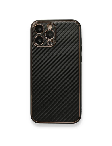 Needion - iPhone 13 Pro Max Kılıf Coco Karbon Silikon - Siyah