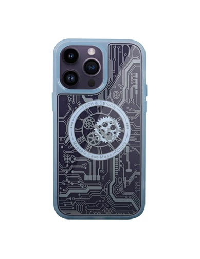 Needion - iPhone 14 Pro Max Kılıf Magic Magneticsafe Silikon - Sierra Blue