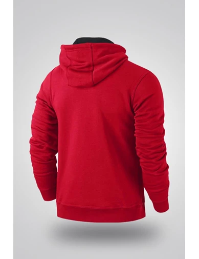 Needion - JumpMan 03 Kırmızı Erkek Kapşonlu Sweatshirt - Hoodie