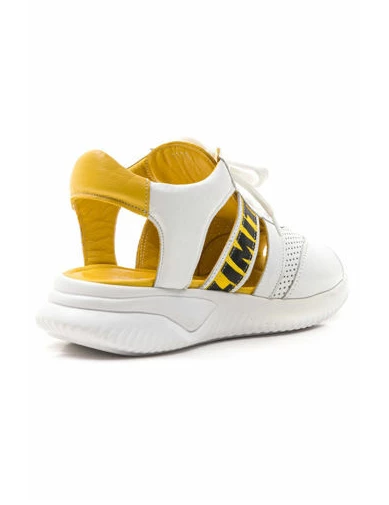 Needion - Kadın Deri Beyaz Spor Sandalet BEYAZ CVT2021123-1
