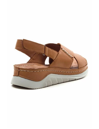 Needion - Kadın Deri Comford Sandalet TABA NHR2126107