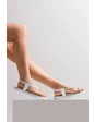 Needion - Kadın Deri Hasırlı Parmak Arası Sandalet BEYAZ HASIR HKN2127529 BEYAZ HASIR 36
