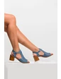 Needion - Kadın Deri Kalın Topuklu Ayakkabı KOT MAVI ALP212108 KOT MAVI 36