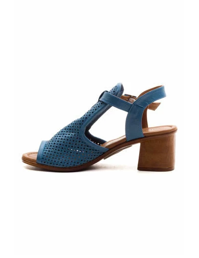 Needion - Kadın Deri Kalın Topuklu Ayakkabı KOT MAVI ALP212108
