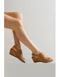 Needion - Kadın Deri Topuklu Sandalet TABA HKN2127484 Taba 36
