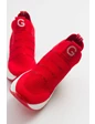 Needion - Kadın Kalın Taban Triko Spor Ayakkabı KIRMIZI GUJ221302 Kırmızı 37