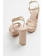 Needion - Kadın Pu Bej Platform Kalın Topuk Ayakkabı BEJ AHM2120427-4 Bej  37