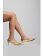 Needion - Kadın Pu Dore Yılan Kısa Topuklu Stiletto DORE YILAN AHM212117-8 DORE YILAN 39