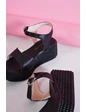Needion - Kadın Velly Siyah Tek Bant Bilekten Bağlama Dolgu Topuk Terlik&sandalet Ts204 SİYAH 39