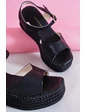 Needion - Kadın Velly Siyah Tek Bant Bilekten Bağlama Dolgu Topuk Terlik&sandalet Ts204 SİYAH 39