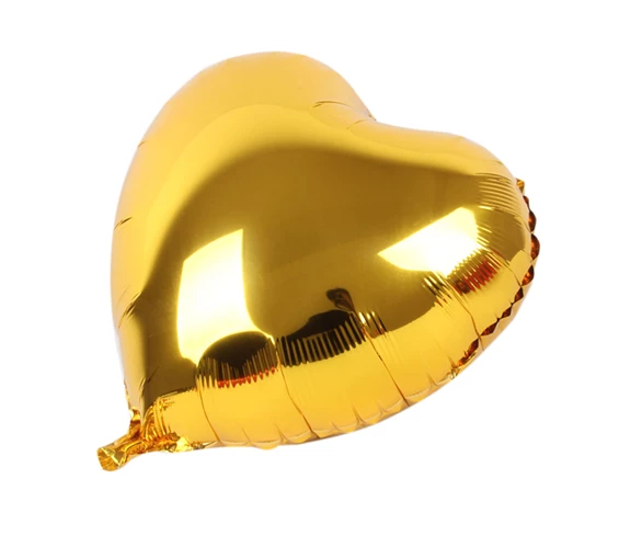 Needion - Kalp Balon Folyo Sarı 45 cm 18 inç
