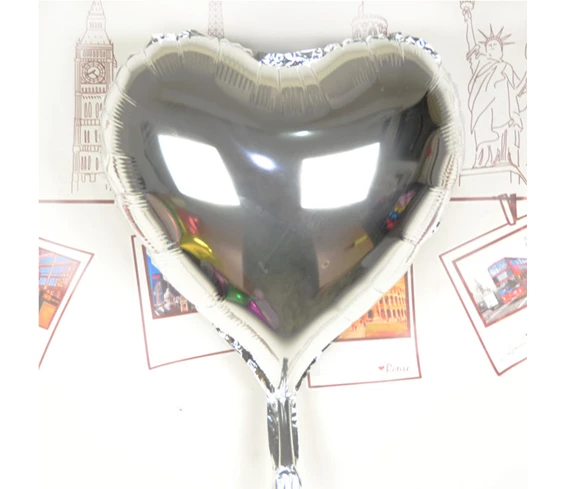 Needion - Kalp Uçan Balon Folyo Gümüş 80 cm 32 inç