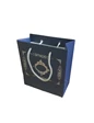 Needion - Karton İpsaplı Hediye Çantası Saray Desenli Gümüş 15X17X8 10 Adet Mavi