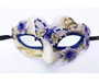 Needion - Kelebek Desenli Masquerade Yılbaşı Maskesi Mavi Renk