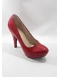 Needion - Kırmızı Rugan 20mm, Patform Topuklu Bayan Ayakkabı Kırmızı 37