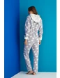 Needion - Kışlık Kadın Tulum Pijama - Peluş Kışlık Pijama- Sevgililer Günü Bordo S