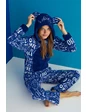 Needion - Kışlık Kadın Tulum Pijama - Peluş Kışlık Pijama- Sevgililer Günü Bordo S