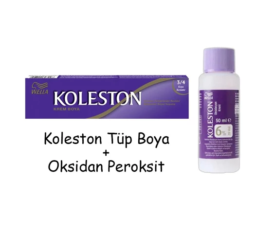 Needion - Koleston Tüp Boya 50 ml - 3.4 Koyu Kestane + 20 Vol Oksidan Peroksit