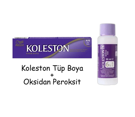 Needion - Koleston Tüp Boya 50 ml - 4.6 Kızıl Viyole + 20 Vol Oksidan Peroksit